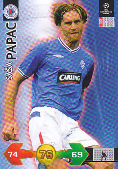 Sasa Papac Glasgow Rangers FC 2009/10 Panini Super Strikes CL #250